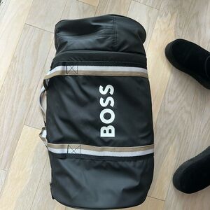 BOSS Black Duffel Bag with Cream Accents
